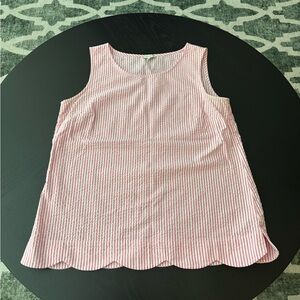 Talbots Pink and White Striped Top